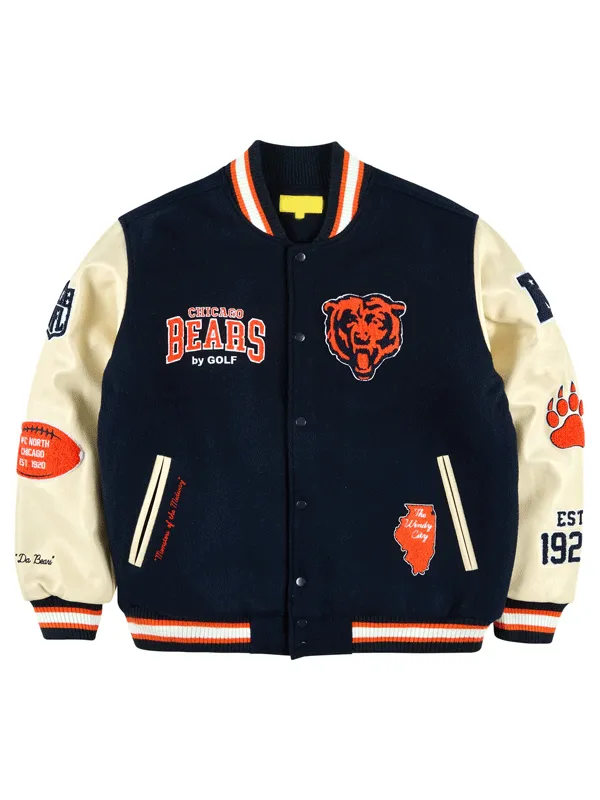 Chicago Bears X Golf Wang Unisex Letterman Jacket Chicago Bears X Golf Wang Unisex Letterman Jacket
