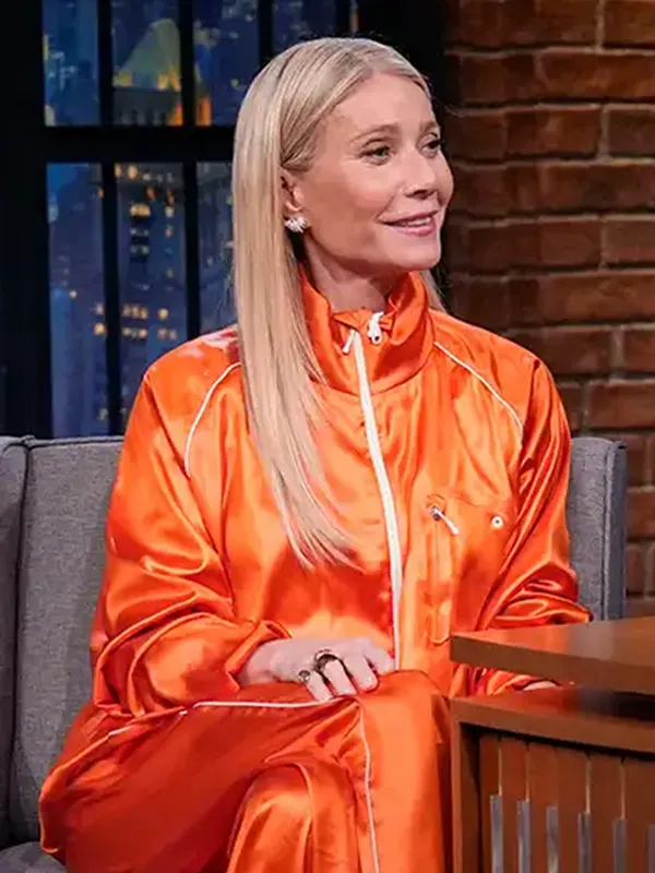 Gwyneth Paltrow Marty Supreme Orange Track Jacket Gwyneth Paltrow Marty Supreme Orange Track Jacket