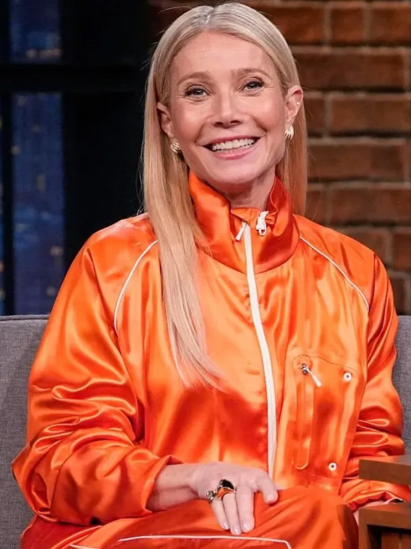 Gwyneth Paltrow Marty Supreme Orange Track Jacket Gwyneth Paltrow Marty Supreme Orange Track Jacket