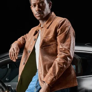 Mercedes-Benz Damson Idris Bradley Leather Car Coat