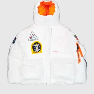 NASA Artemis Winter White Puffer Jacket