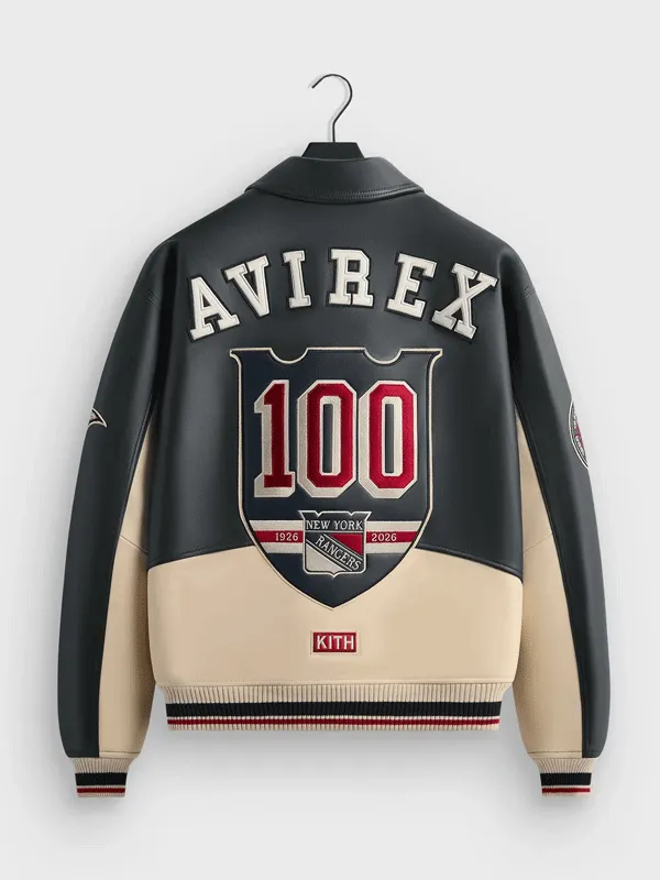 NHL New York Rangers Bomber Leather Jacket NHL New York Rangers Bomber Leather Jacket