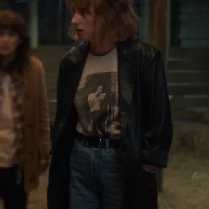 Stranger Things S05 Robin Buckley Black Leather Jacket